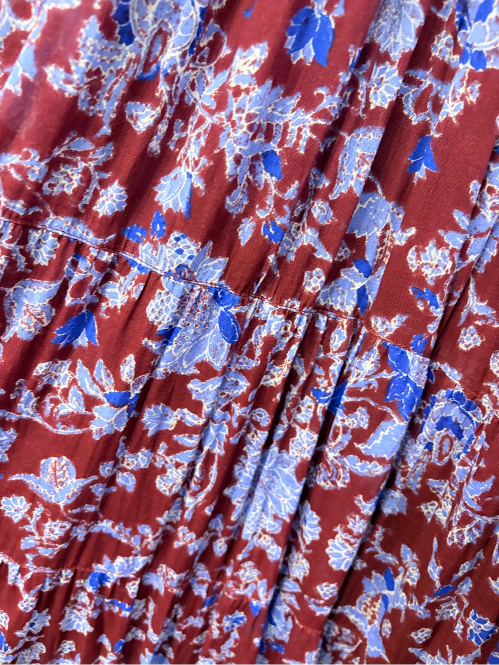 Free People Plum Floral Maxi Dress with Light Blue Flowers - Picture 7 of 7